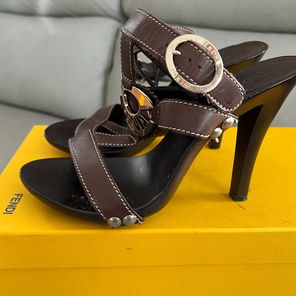 Fendi High-Heeled Sandals/35.5/Brown